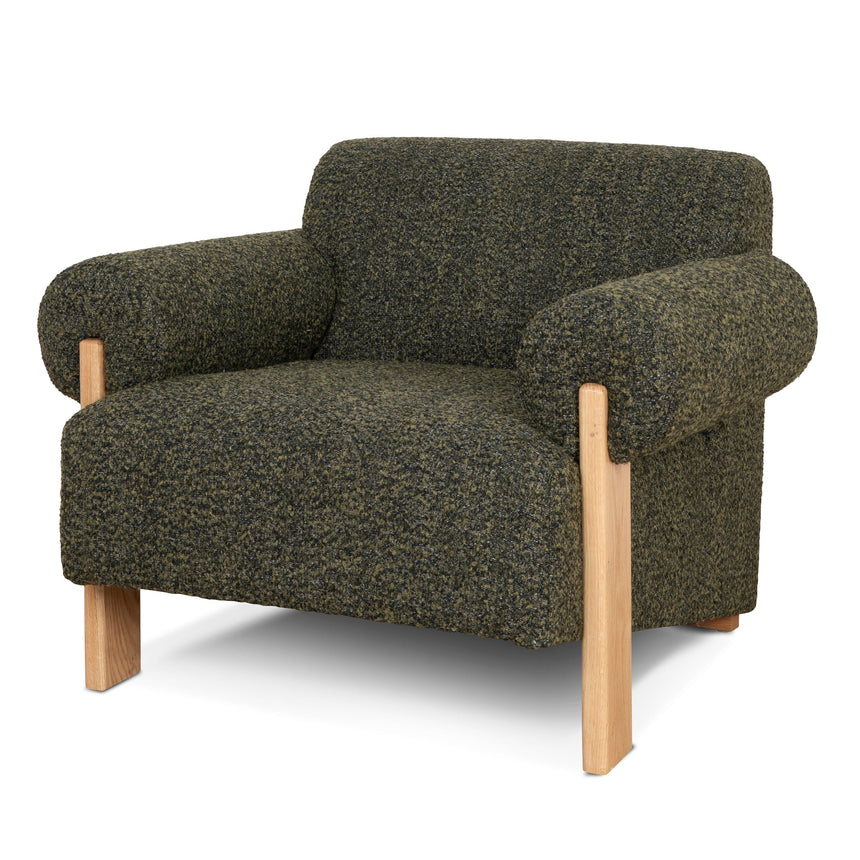 CLC8848-IG Fabric Armchair - Dark Grey Fleck - Black Oak