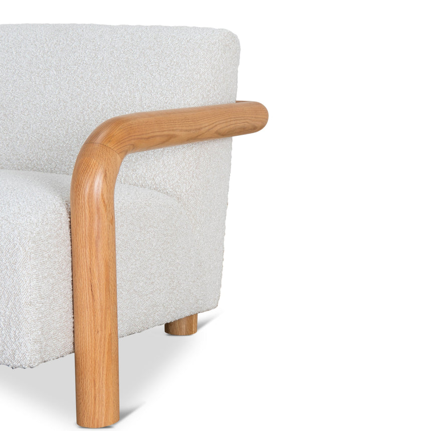 CLC10144-MY Off White Boucle Armchair - Natural Oak