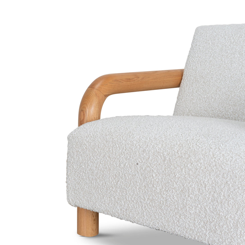 CLC10144-MY Off White Boucle Armchair - Natural Oak