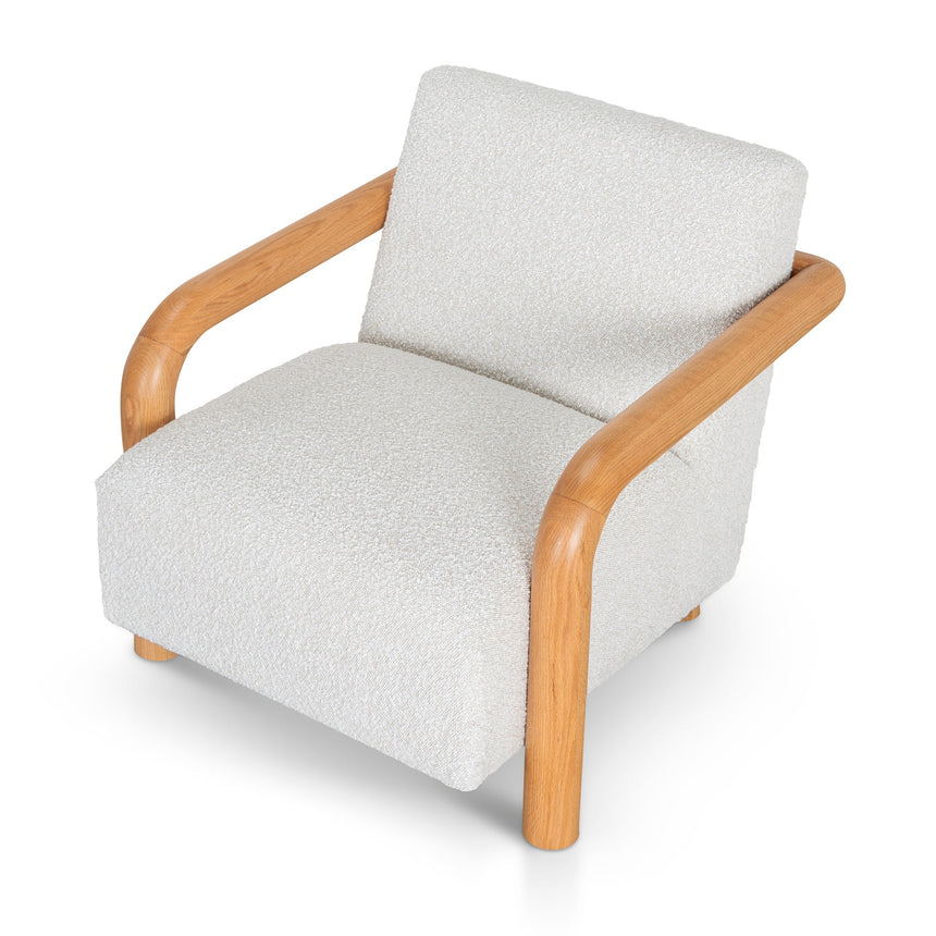 CLC10144-MY Off White Boucle Armchair - Natural Oak