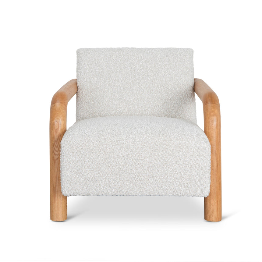 CLC10144-MY Off White Boucle Armchair - Natural Oak