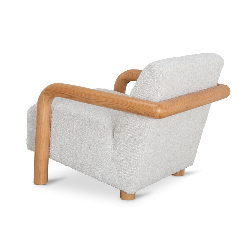 CLC10144-MY Off White Boucle Armchair - Natural Oak