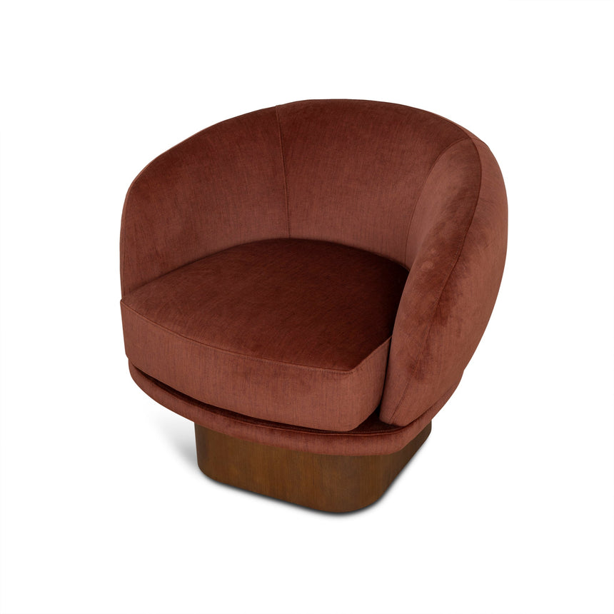 CLC10158-CA Fabric Swivel Armchair - Rustic Orange