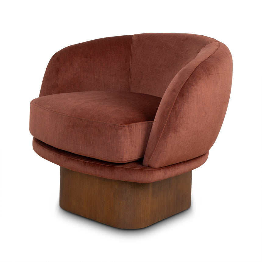 CLC10158-CA Fabric Swivel Armchair - Rustic Orange