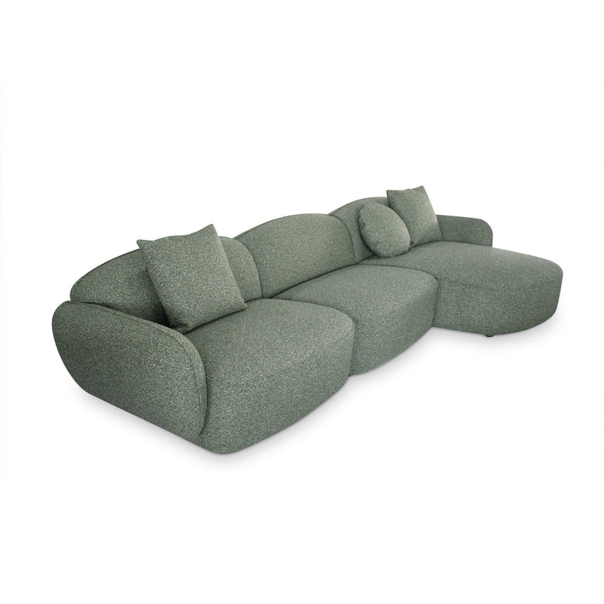 CLC10393-AE 3 Seater Right Chaise Sofa - Amazon Green