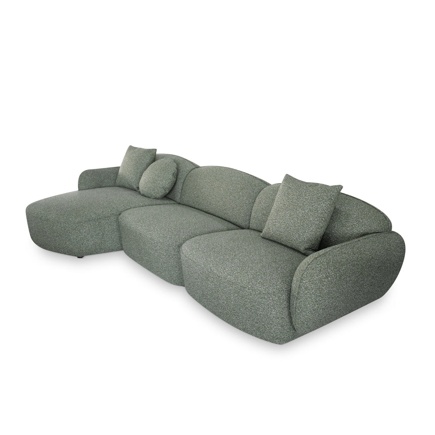 CLC10394-AE 3 Seater Left Chaise Sofa - Amazon Green