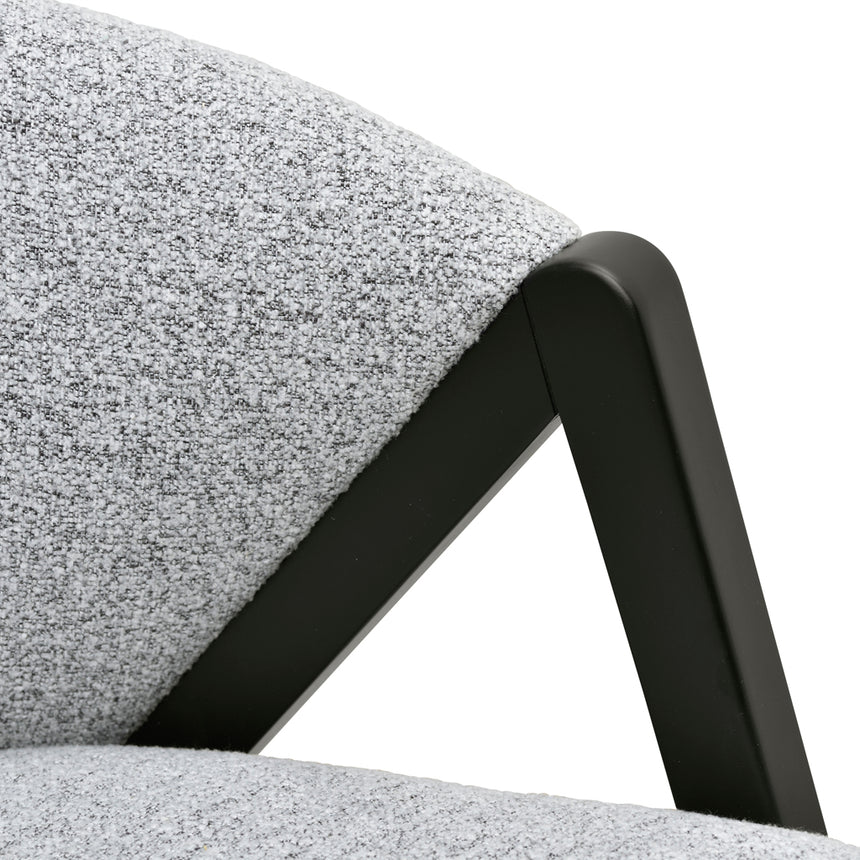 CLC8847-IG Fabric Armchair - Light Grey Fleck - Black Oak