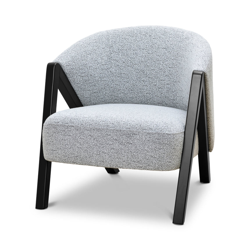 CLC8847-IG Fabric Armchair - Light Grey Fleck - Black Oak