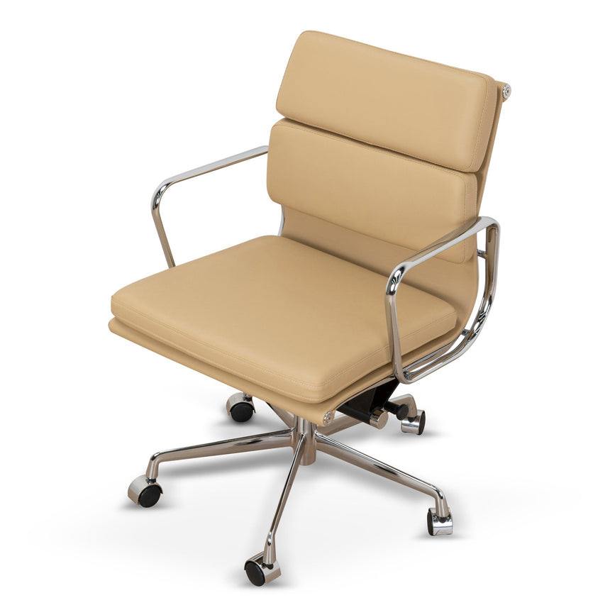 COC10360-YS Low Back Office Chair - Light Brown Leather