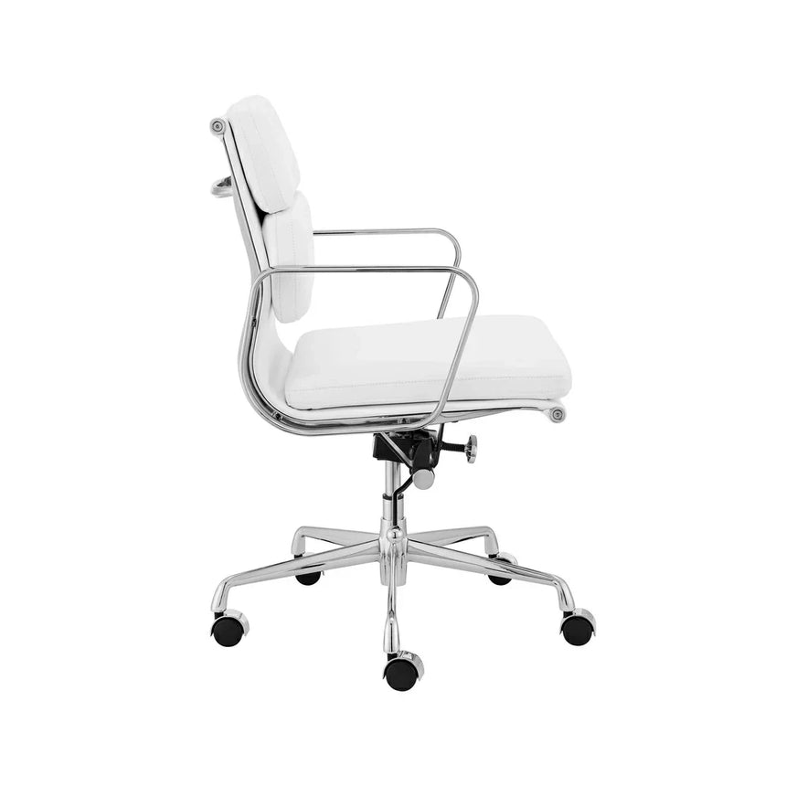 COC103W Low Back Office Chair - White Leather