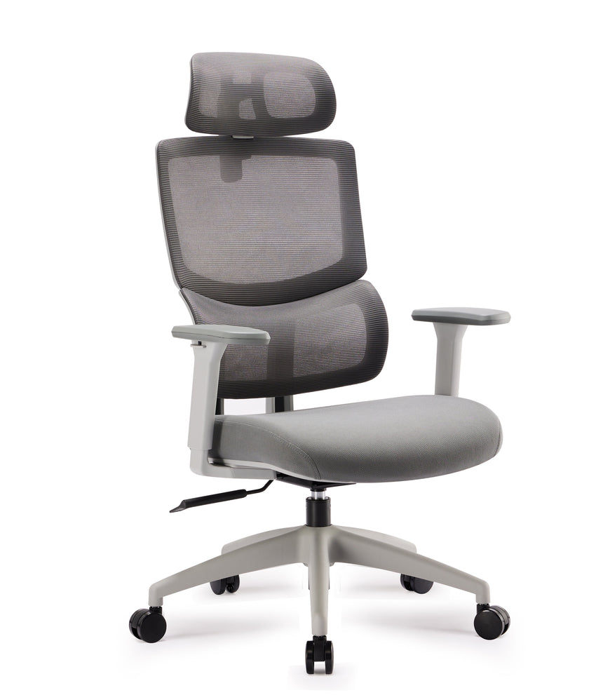 COC8964-UN Mesh Ergonomic Office Chair with Headrest - Grey