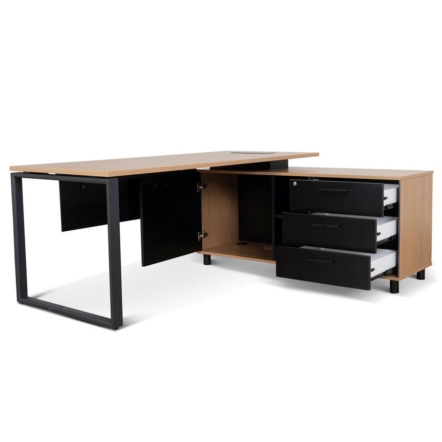 COT10187-SN 1.8m Executive Desk Right Return with Black Legs - Natural