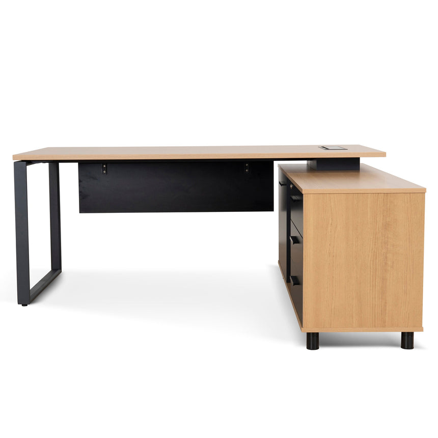 COT10187-SN 1.8m Executive Desk Right Return with Black Legs - Natural