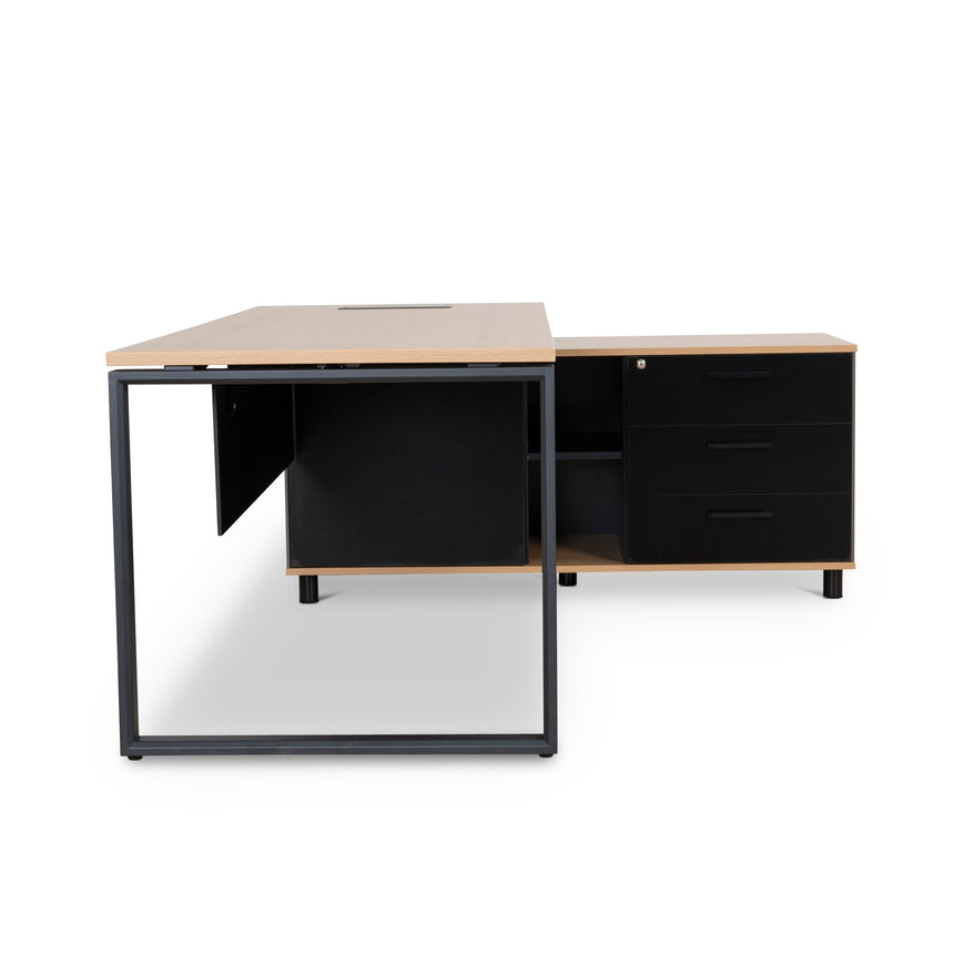 COT10187-SN 1.8m Executive Desk Right Return with Black Legs - Natural