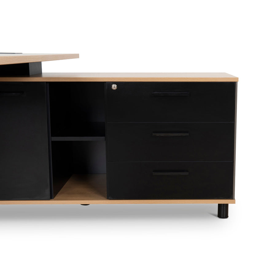 COT10187-SN 1.8m Executive Desk Right Return with Black Legs - Natural