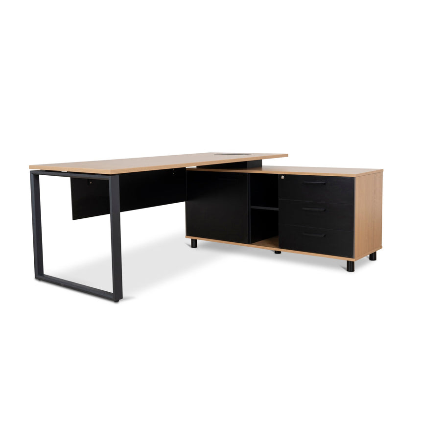 COT10187-SN 1.8m Executive Desk Right Return with Black Legs - Natural