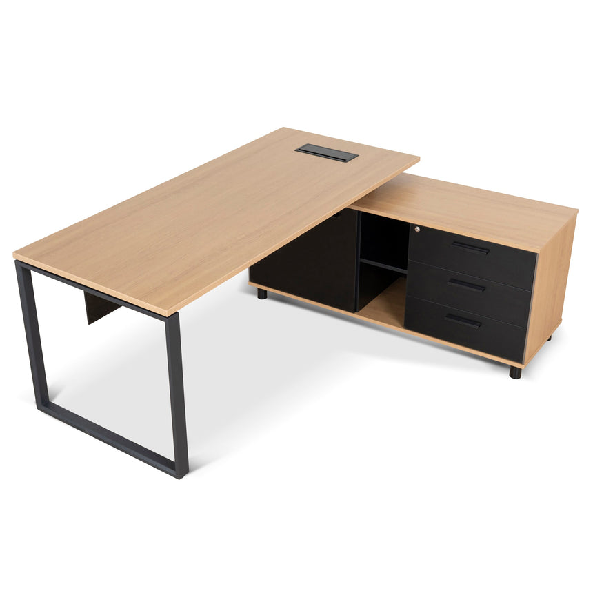 COT10187-SN 1.8m Executive Desk Right Return with Black Legs - Natural