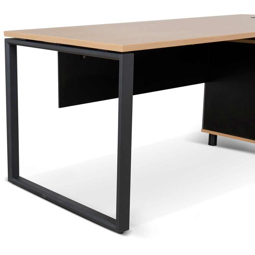 COT10187-SN 1.8m Executive Desk Right Return with Black Legs - Natural