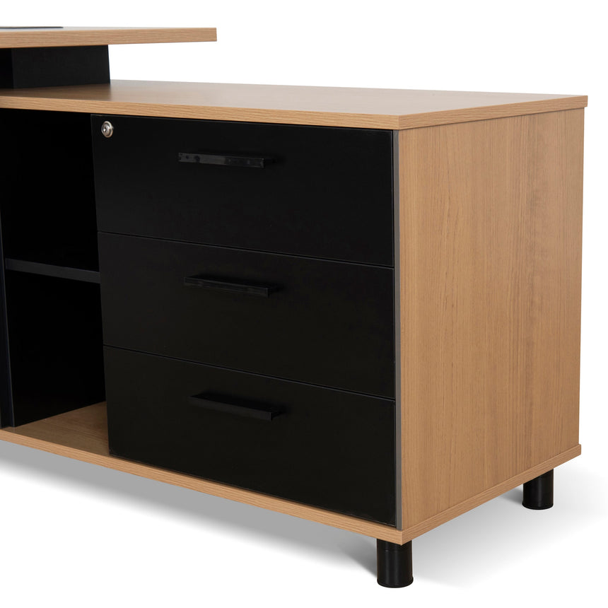 COT10187-SN 1.8m Executive Desk Right Return with Black Legs - Natural