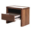 CST10241-IG Glass Top Bedside Table - Walnut