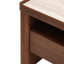 CST10241-IG Glass Top Bedside Table - Walnut