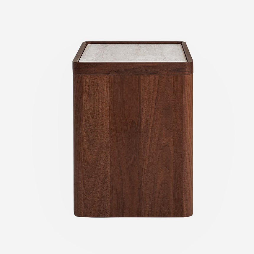 CST10241-IG Glass Top Bedside Table - Walnut