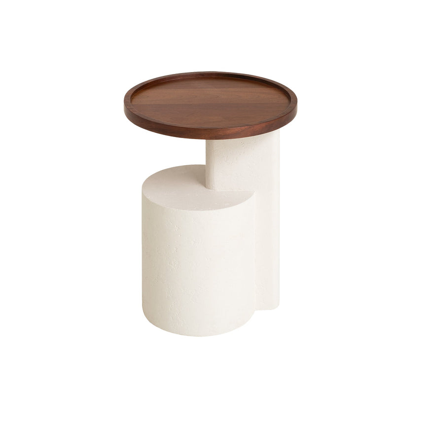 CST10250-IG White Side Table - Walnut