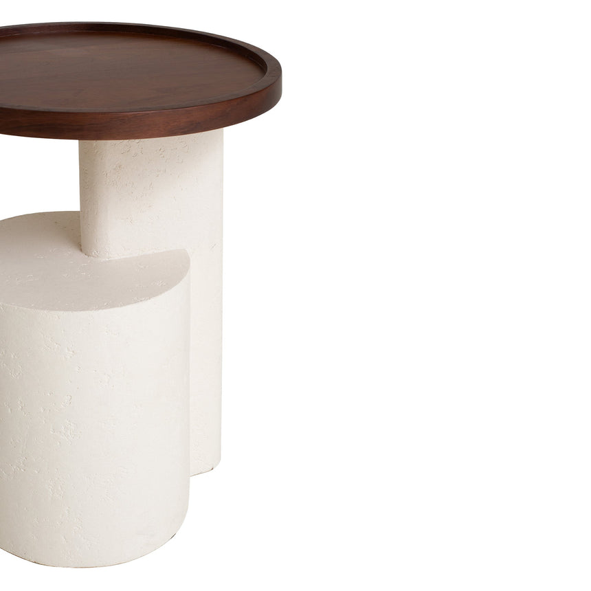 CST10250-IG White Side Table - Walnut