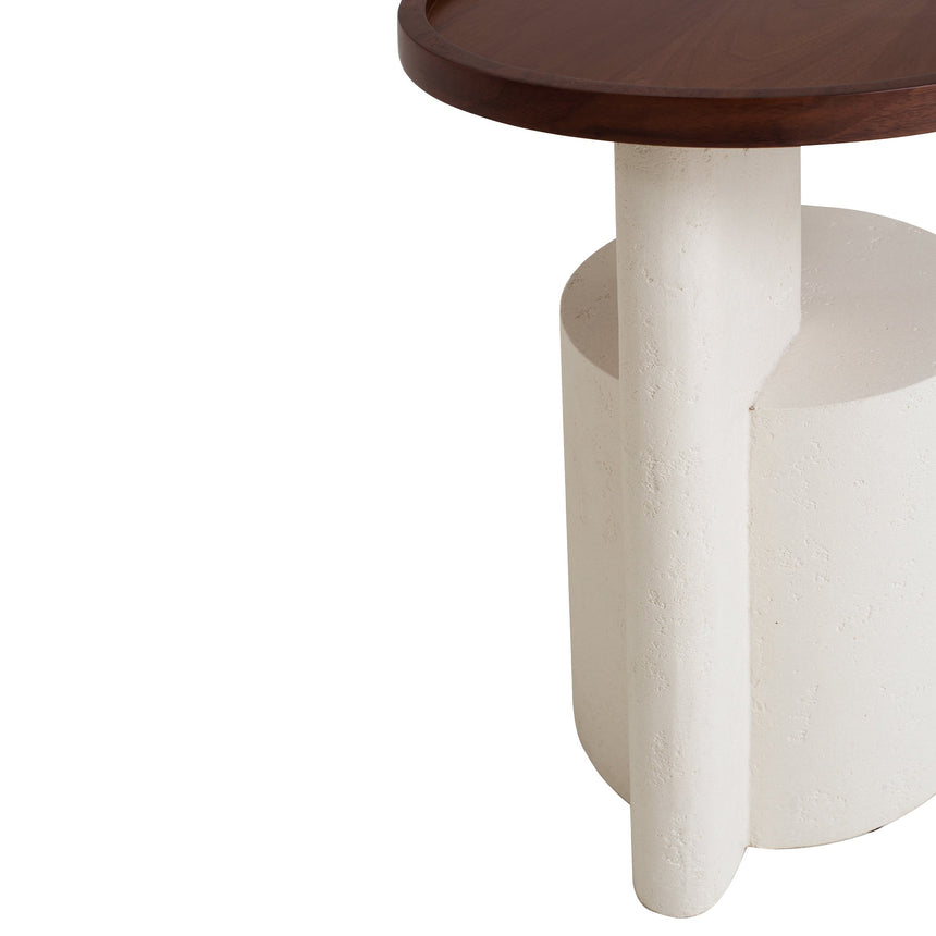 CST10250-IG White Side Table - Walnut