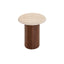 CST10253-IG Walnut Side Table - Stone Look Beige