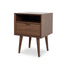 CST221WAL-VN SQ Wooden Bedside Table - Walnut