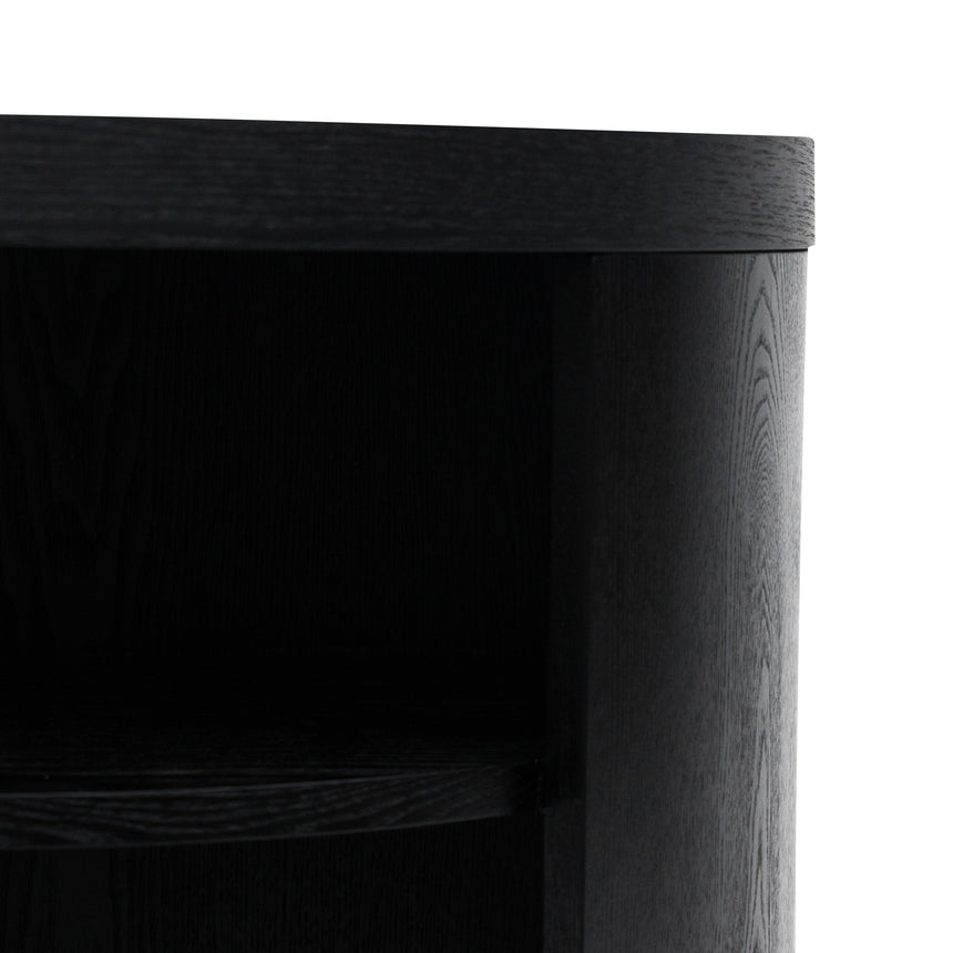 Ex Display - CST8084-BB Round Wooden Bedside Table - Black Mountain