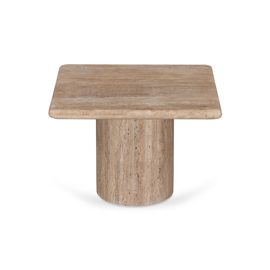 CST8712-RB 50cm Travertine Top Side Table - Natural