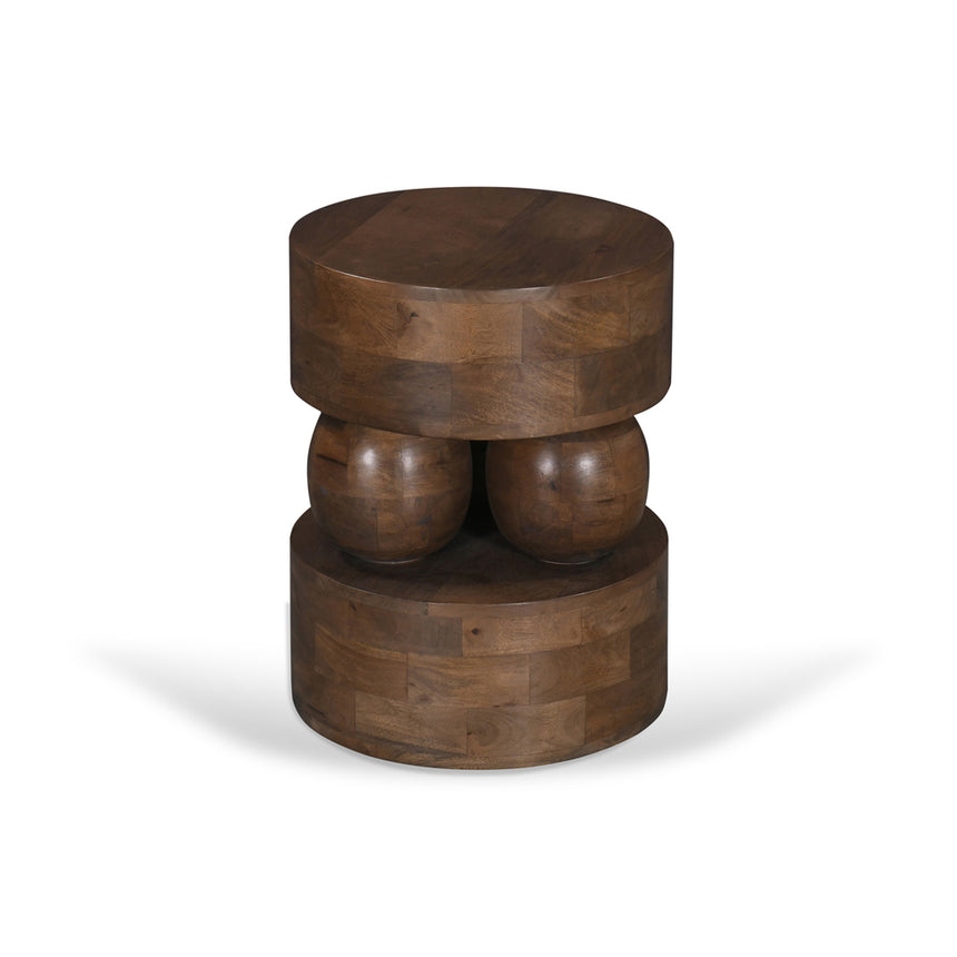 CST8720-RB 40cm Round Side Table - Walnut