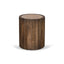 CST8723-RB 45cm Travertine Top Round Side Table - Walnut