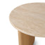 CST8740-KK 60cm Travertine Top Side Table - Creme Ash