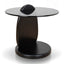 CST8790-NY 50cm Round Glass Side Table - Full Black