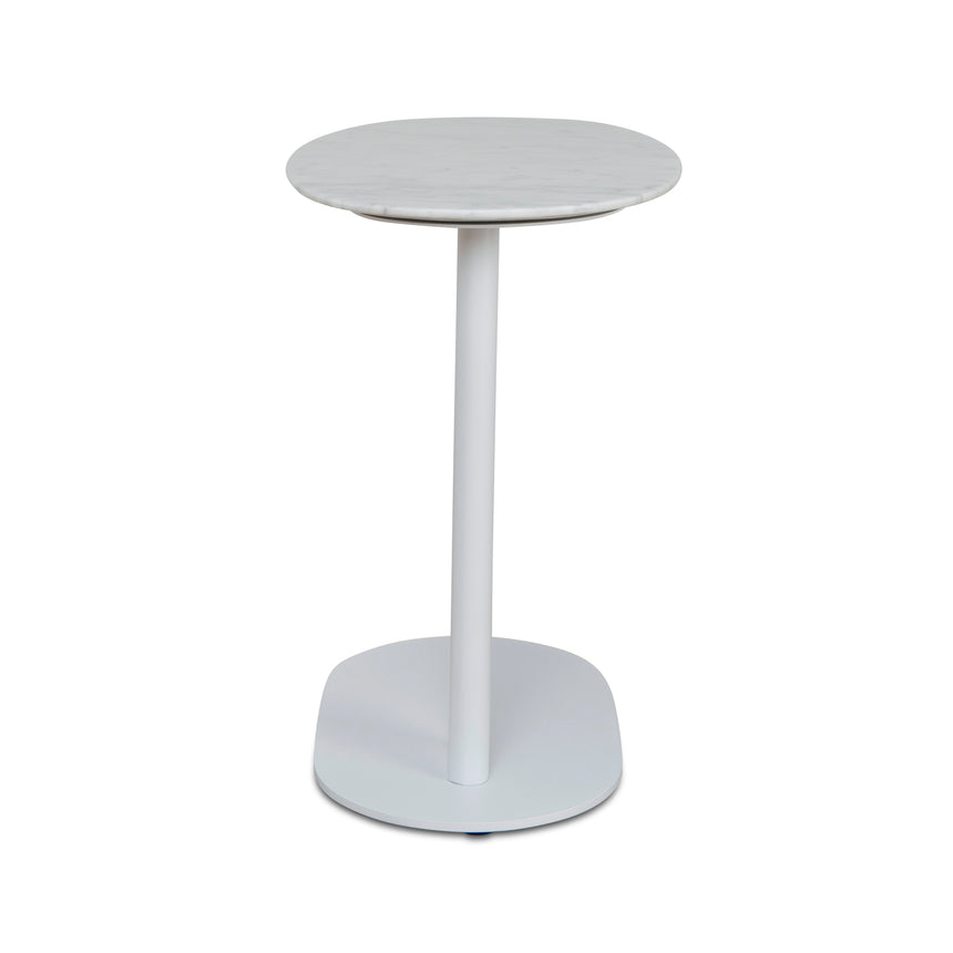 Ex Display - CST8793-NY 60cm Marble Side Table - White Base