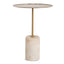 CST8795-NY 45cm Travertine Side Table - Brushed Gold