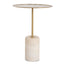 CST8795-NY 45cm Travertine Side Table - Brushed Gold