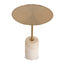 CST8795-NY 45cm Travertine Side Table - Brushed Gold