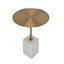 CST8798-NY 45cm Brushed Gold Side Table - Carrara Marble