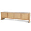 CTV8737-KK 2.1m Travertine Top TV Entertainment Unit - Creme Ash