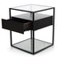 Ex Display - CST2671-IG Glass Side Table - Full Black