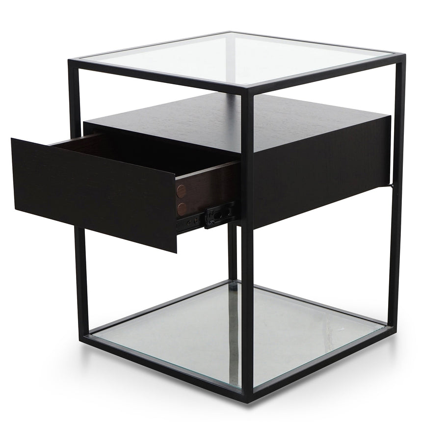 Ex Display - CST2671-IG Glass Side Table - Full Black