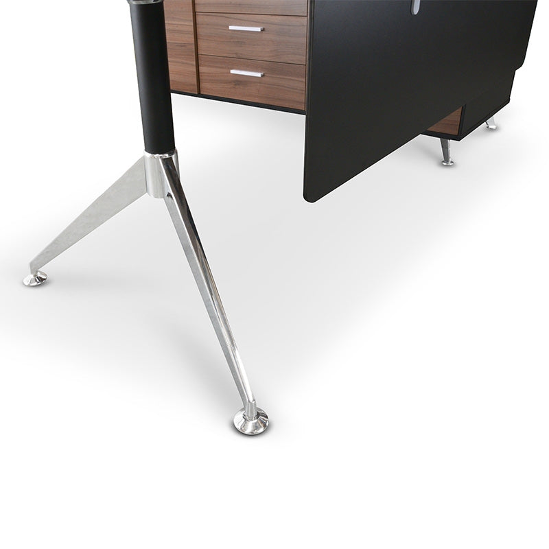 Ex Display - COT202-M 1.95m Executive Office Desk Left Return - Walnut - Black