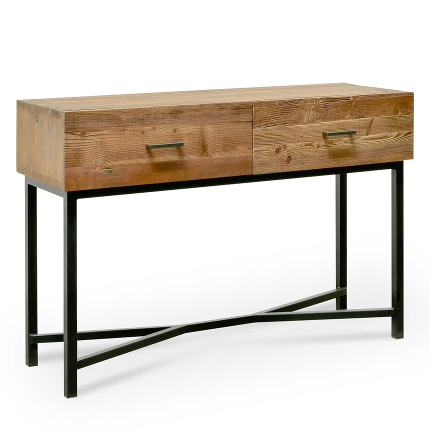 Ex Display - CDT2327-NI 1.2m Reclaimed Pine Console Table - Black Base