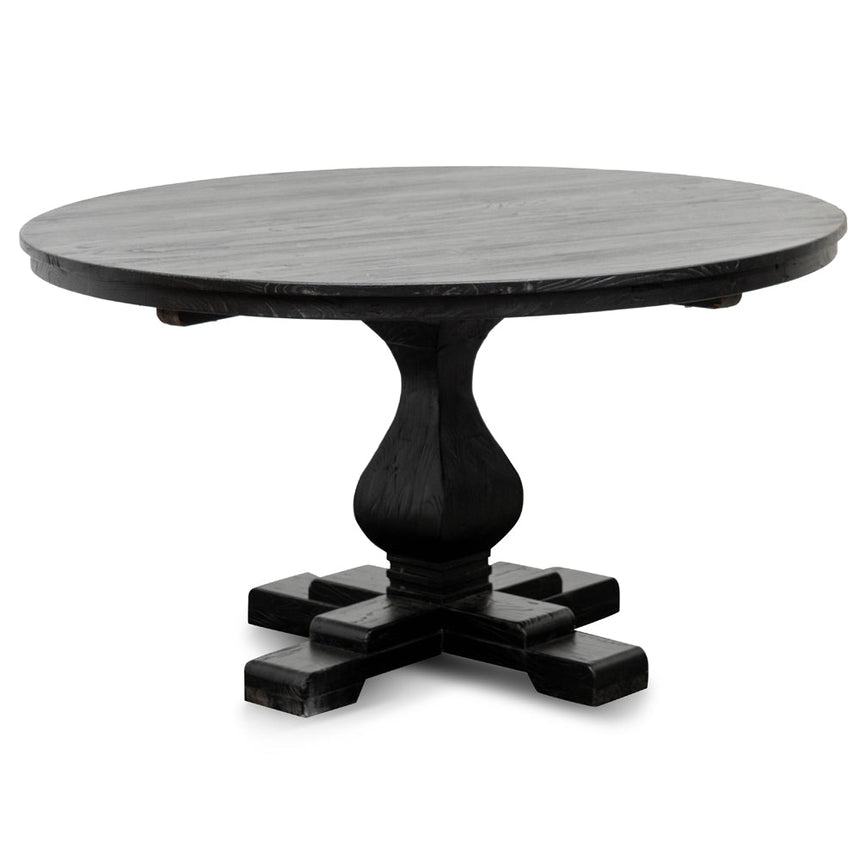 Ex Display - CDT2480 Reclaimed 140cm Round Dining Table - Rustic Black