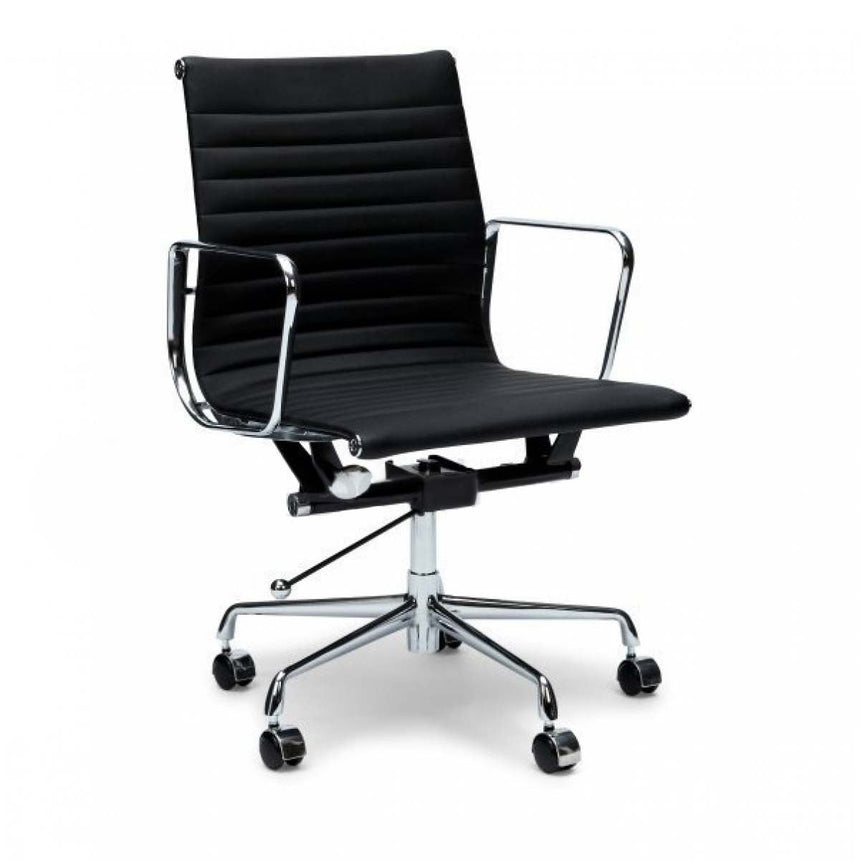 Ex Display - COC101  Leather Office Chair - Black