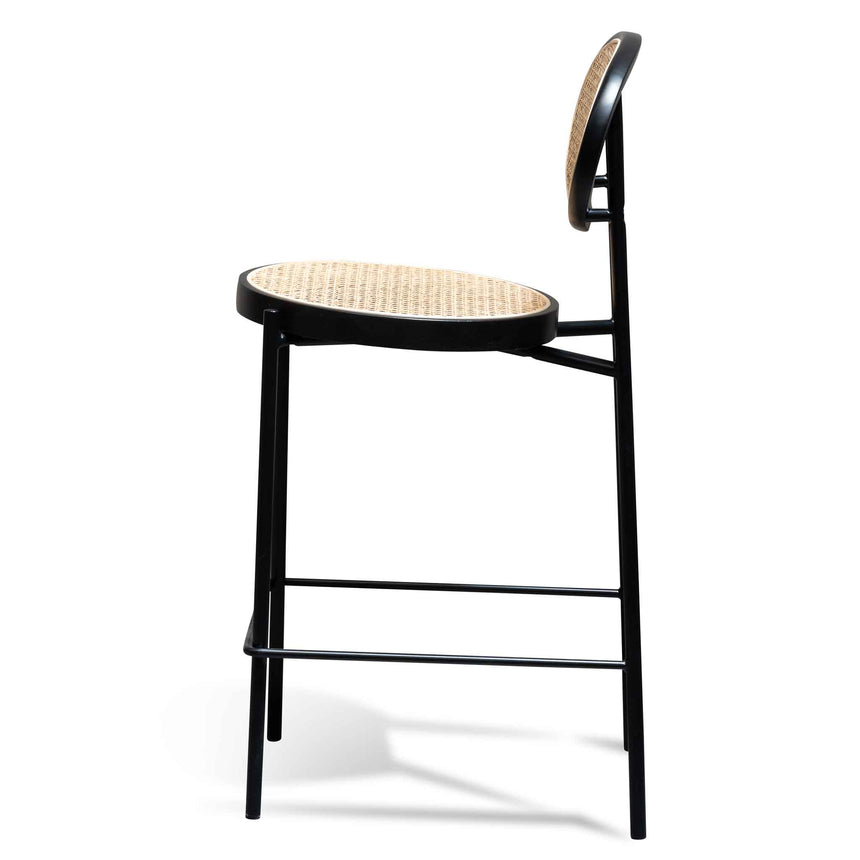 Ex Display - CBS6386-SD 65cm Natural Rattan Bar Stool - Black